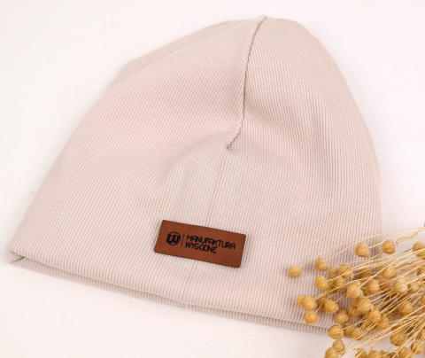 Czapka beanie z prążka z kominem - różne kolory Czapka beanie z prążka z kominem - różne kolory