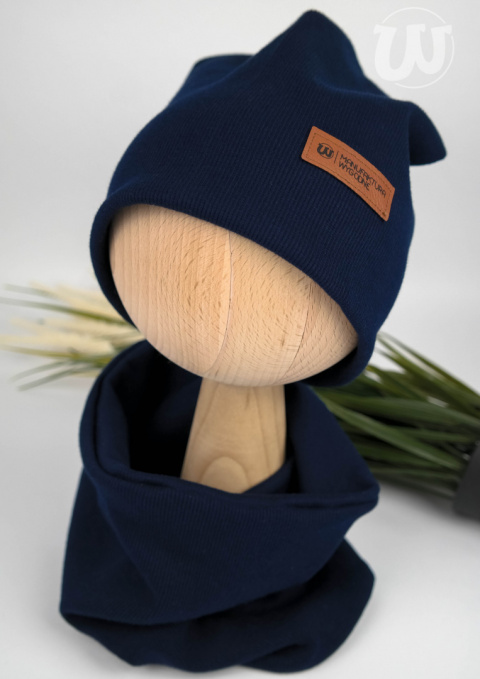 Czapka beanie z prążka z kominem - różne kolory Czapka beanie z prążka z kominem - różne kolory