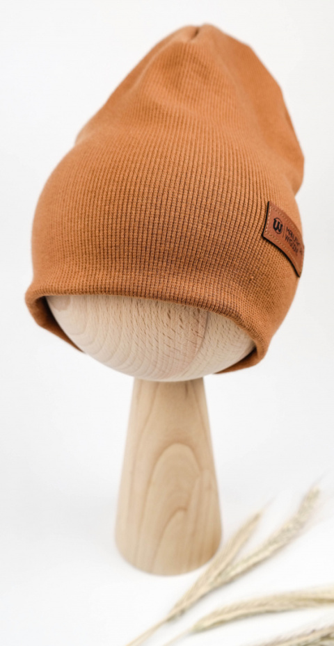 Czapka beanie z prążka z kominem - różne kolory Czapka beanie z prążka z kominem - różne kolory