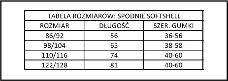 Spodnie softshell: Smoki Spodnie softshell: Smoki