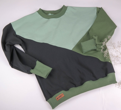 Bluza oversize trójkolorowa Bluza oversize trójkolorowa