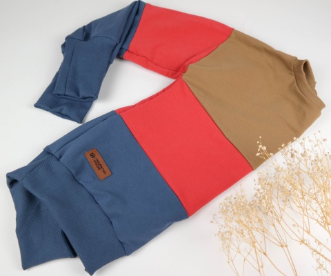 Bluza oversize trójkolorowa rozmiar 128