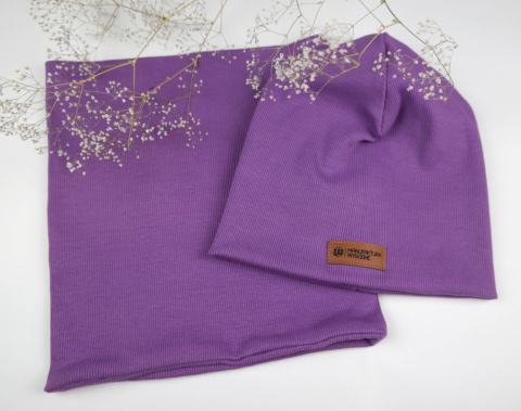 Czapka beanie z prążka z kominem - różne kolory Czapka beanie z prążka z kominem - różne kolory