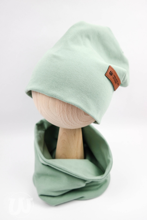 Zestaw: czapka "beanie" z kominem - szafirowy niebieski Zestaw: czapka "beanie" z kominem - szafirowy niebieski