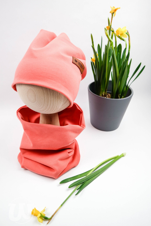 Zestaw: czapka "beanie" z kominem - szafirowy niebieski Zestaw: czapka "beanie" z kominem - szafirowy niebieski