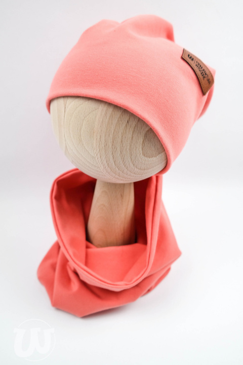 Zestaw: czapka "beanie" z kominem - szafirowy niebieski Zestaw: czapka "beanie" z kominem - szafirowy niebieski