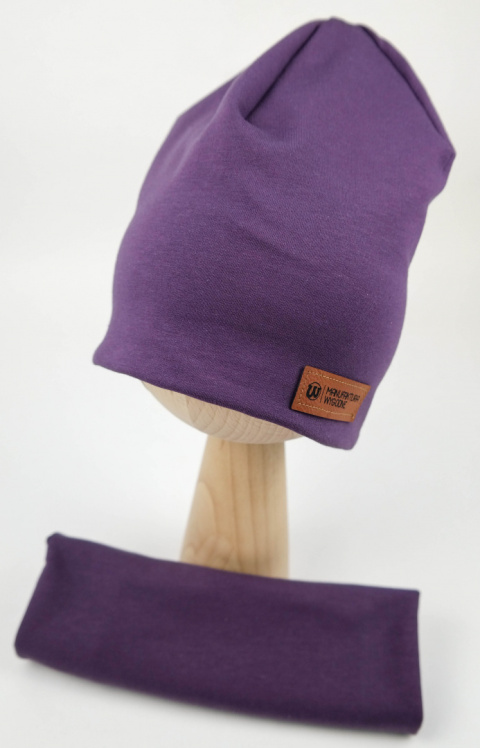 Zestaw: czapka "beanie" z kominem - szafirowy niebieski Zestaw: czapka "beanie" z kominem - szafirowy niebieski