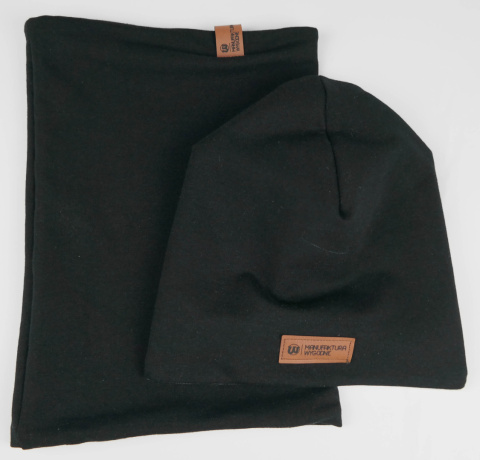 Zestaw: czapka "beanie" z kominem - szafirowy niebieski Zestaw: czapka "beanie" z kominem - szafirowy niebieski