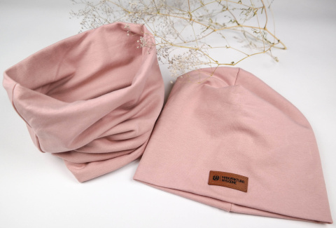 Zestaw: czapka "beanie" z kominem - szafirowy niebieski Zestaw: czapka "beanie" z kominem - szafirowy niebieski