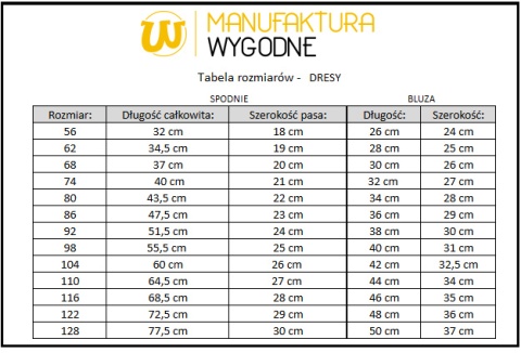 Dres dziecięcy welurowy rozmiar 86